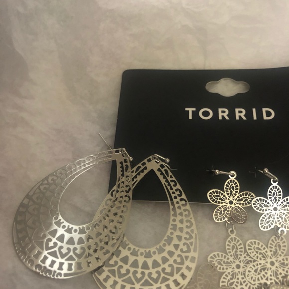 Three pairs new Torrid silver hanging earrings - Picture 2 of 5